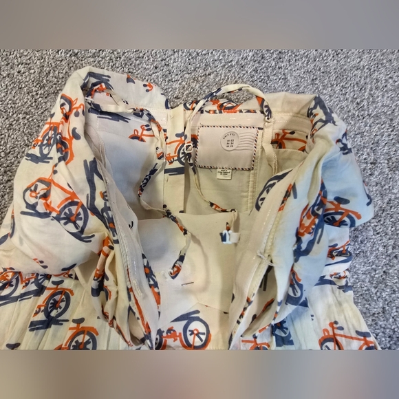 Anthropologie Post Mark Bike Lane Cotton Dress Size US 2 Whimsical Layer Cottage - Picture 5 of 14